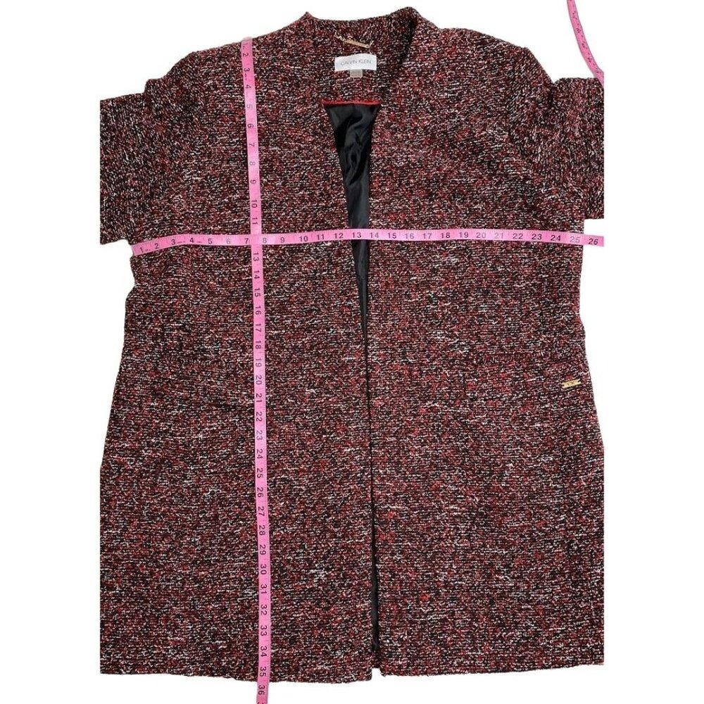 Calvin Klein Blazer Jacket Women's 18W 2X Tweed Menswear-Style Long-Length NEW - Picture 6 of 15